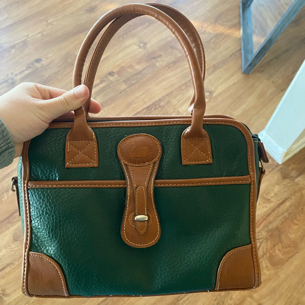 Vintage dark green leather purse